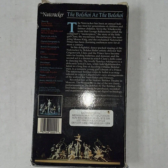 Tchaikovsky The Nutcracker Bolshoi VHS Yuru Grigorovich Natalya Arkhipova Irek - Picture 2 of 6